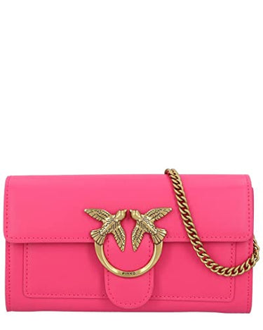 Pinko Damen Love ONE Wallet Liebe EINE GELDBÖRSE C Vitello SETA, Z99O_Nero-Old Silver im Sale